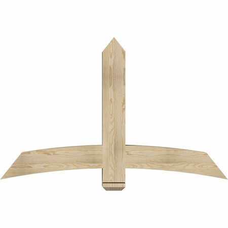 Ekena Millwork Bellingham Rough Sawn Timber Gable Bracket, Douglas Fir, 60"W x 38"H x 6"D x 6"F, 15/12 Pitch GBW060X38X0606BEL00RDF